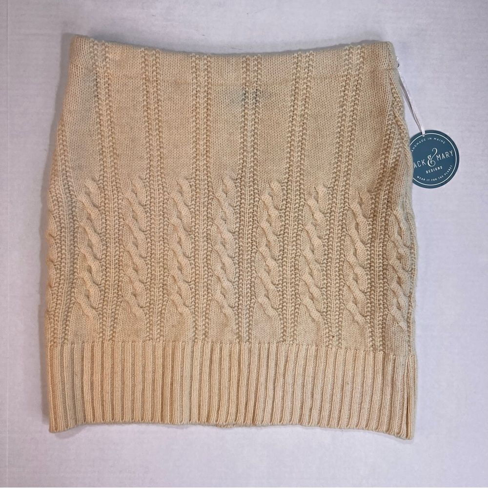 Jack & Mary Designs Upcycled Bun Warmer Wool Cable Knit Skirt S